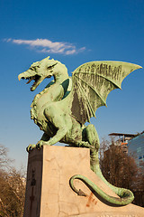 Image showing Famous Dragon bridge in Ljubljana