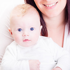 Image showing Baby boy with blue eyes.