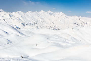 Image showing Group of touring skiers.