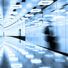 Image showing Contemporary airport terminal hall.