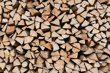 Image showing Dry chopped firewood logs.