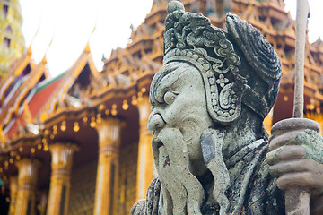 Image showing Statue in Wat Phra Kaew temple, Bangkok, Thailand.