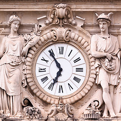 Image showing Vintage medieval ornate clock.