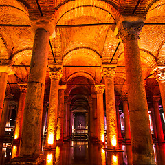 Image showing Underground Basilica Cistern, Istanbul, Turkey.