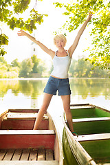 Image showing Woman enjoing the sunny summer day.