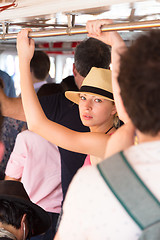 Image showing Tourist traveling by public transport.