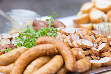 Image showing Smoked dry sausage cold cuts.