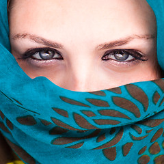 Image showing Portrait of a covered woman.