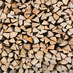 Image showing Dry chopped firewood logs.