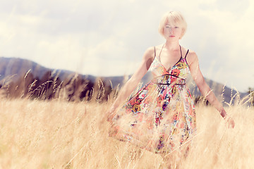 Image showing Woman in the meadow.