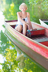 Image showing Woman enjoing the sunny summer day,