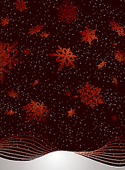 Image showing snowflake fall wave