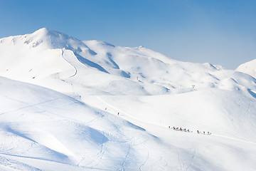 Image showing Group of touring skiers.