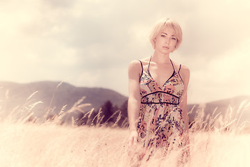 Image showing Woman in the meadow.