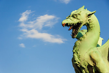 Image showing Famous Dragon bridge in Ljubljana