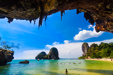 Image showing Pranang beach, Railay, Krabi, Thailand.