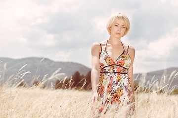 Image showing Woman in the meadow.