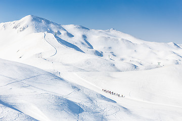 Image showing Group of touring skiers.