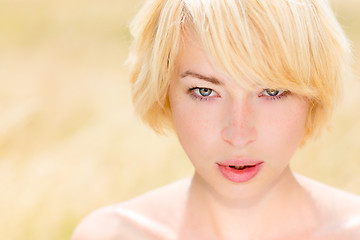 Image showing Beauty portrait of a young Caucasian woman