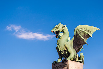 Image showing Famous Dragon bridge in Ljubljana