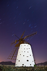 Image showing A traditional windmill at the Fuertaventura