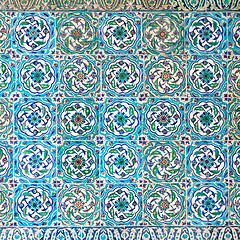 Image showing Oriental mosaic detail in Topkapi Palace, Istanbul, Turkey.