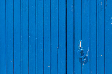 Image showing Old wooden blue shutter