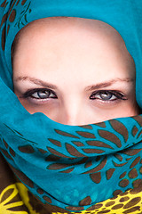 Image showing Portrait of a covered woman.