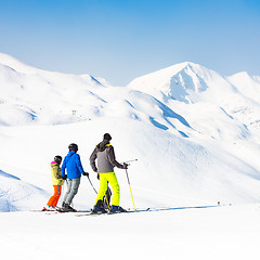 Image showing Family on ski vacations.