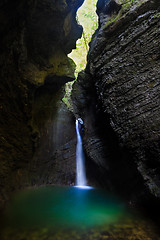 Image showing Kozjak waterfall in the National Park of Triglav, Julian Alps, S