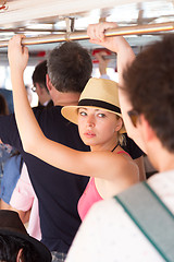 Image showing Tourist traveling by public transport.