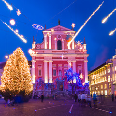 Image showing Preseren's square, Ljubljana, Slovenia, Europe.