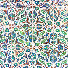 Image showing Oriental mosaic detail in Topkapi Palace, Istanbul, Turkey.