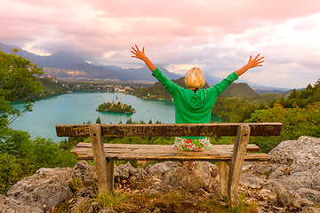 Image showing Lake Bled in Julian Alps, Slovenia.