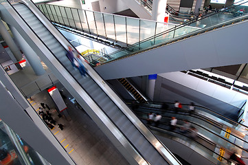 Image showing Escalators in airport