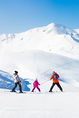 Image showing Family on ski vacations.