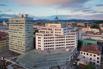 Image showing Ljubljana, at sunset; Slovenia, Europe.