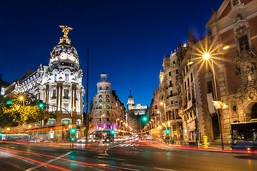 Image showing Gran Via in Madrid, Spain, Europe.