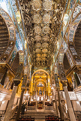 Image showing Golden mosaic in La Martorana church, Palermo, Italy