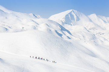 Image showing Group of touring skiers.