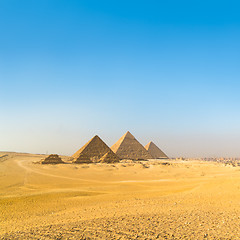 Image showing Great pyramids in Giza valley, Cairo, Egypt