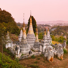 Image showing Ancient buddhist temple, Pindaya, Burma, Myanmar.