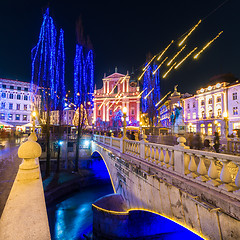 Image showing Preseren's square, Ljubljana, Slovenia, Europe.