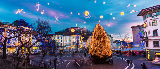 Image showing Preseren's square, Ljubljana, Slovenia, Europe.