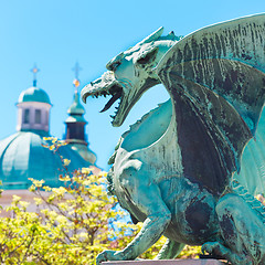 Image showing Dragon bridge, Ljubljana, Slovenia.