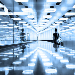 Image showing Contemporary airport terminal hall.