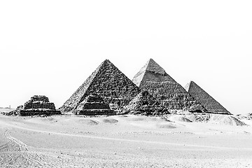 Image showing Great pyramids in Giza valley, Cairo, Egypt