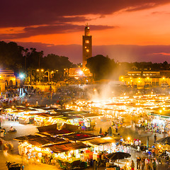 Image showing Jamaa el Fna, Marrakesh, Morocco.