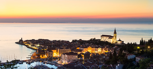 Image showing Piran at sunset, Slovenia.