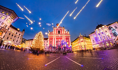 Image showing Preseren's square, Ljubljana, Slovenia, Europe.